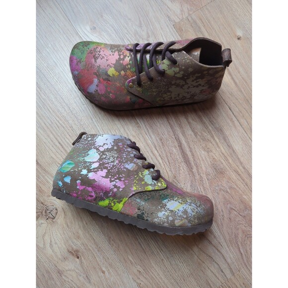 Birkenstock Dundee Flower Crush Mocha Chukka Suede Shoes